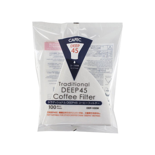【DEEP45規格専用】トラディショナルDEEP 45 コーヒーフィルター〈3~7杯用〉100枚入 ホワイト DDF-100W
