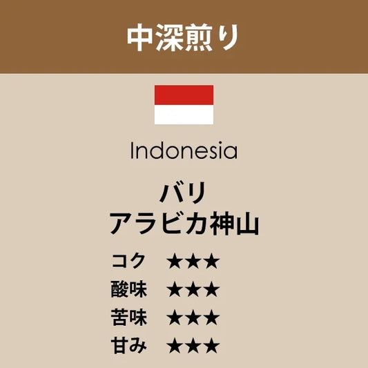インドネシア バリ アラビカ神山〈中深煎り〉(200g)
