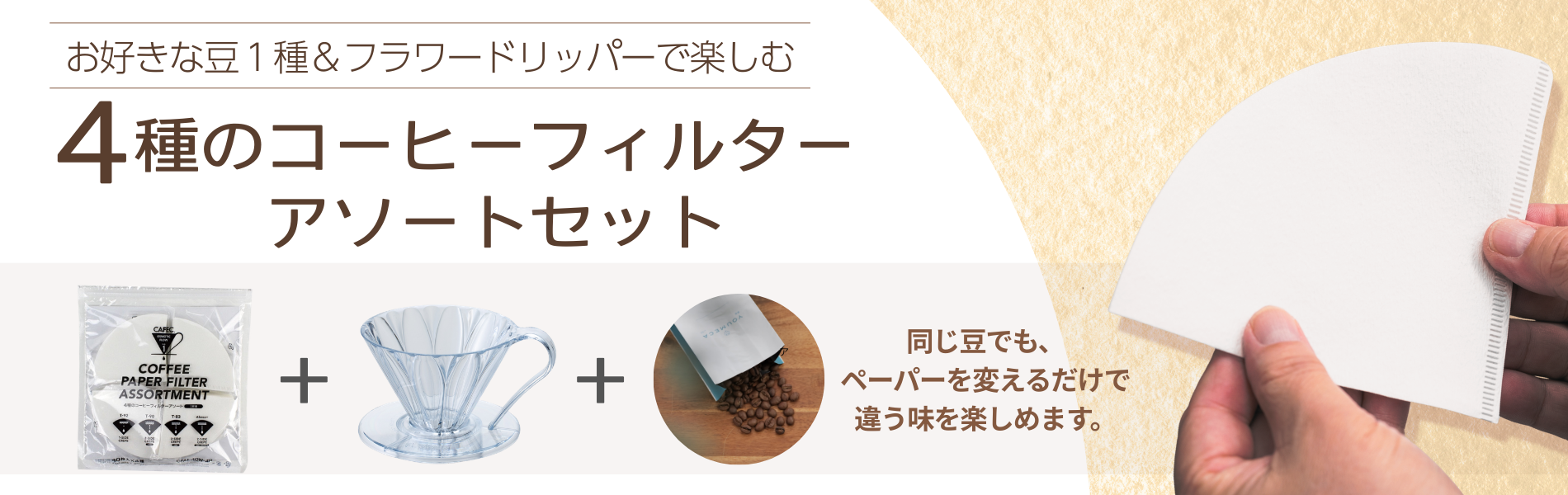 4種のコーヒーフィルターアソートセット