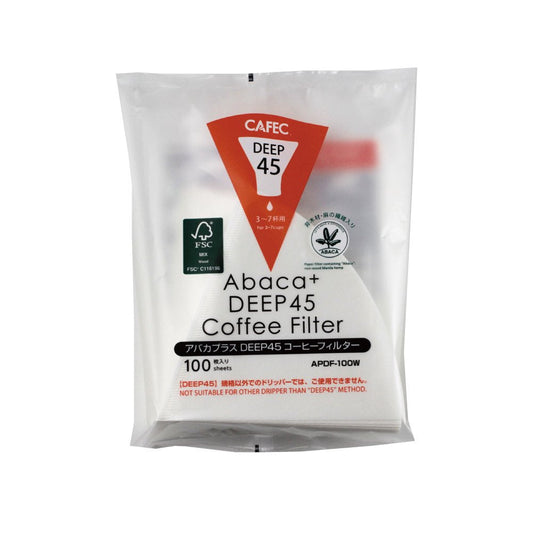 【DEEP45規格専用】アバカプラスDEEP 45 コーヒーフィルター〈3～7杯用〉100枚入　ホワイト APDF-100W　SA-COC-004016