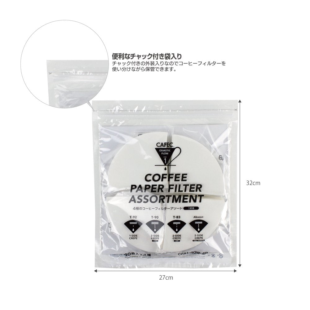 4種の円すいコーヒーフィルターアソート