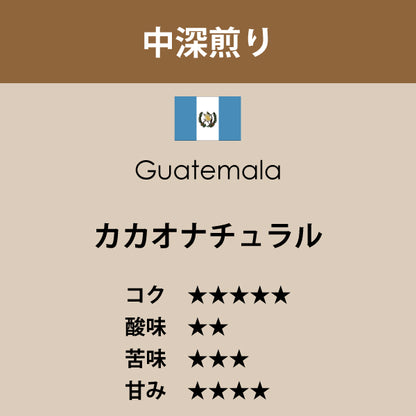 グァテマラ　カカオ ナチュラル〈中深煎り〉（200g）